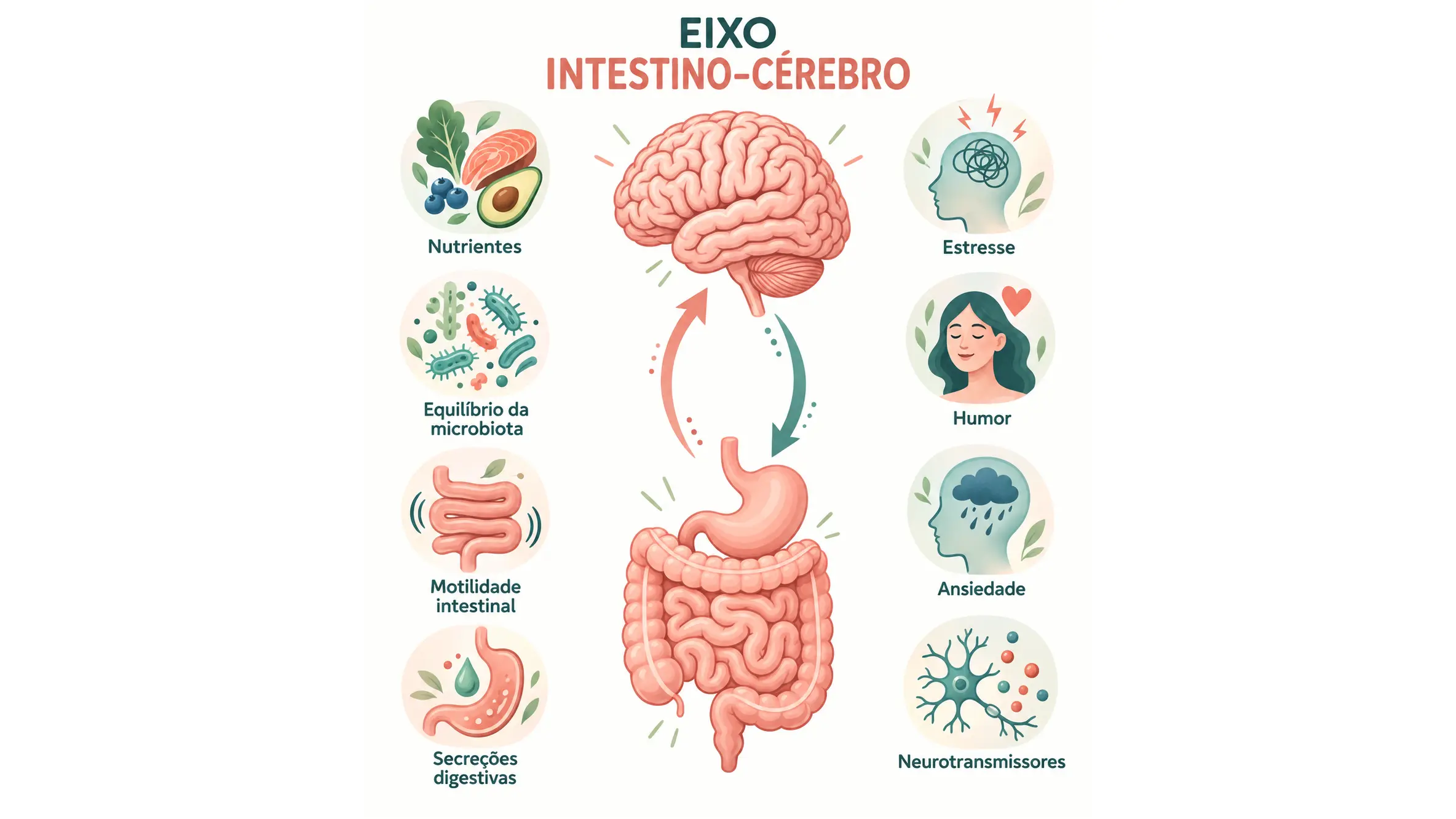 A ciência do Eixo Intestino-Cérebro: como sua microbiota governa sua saúde mental e metabólica